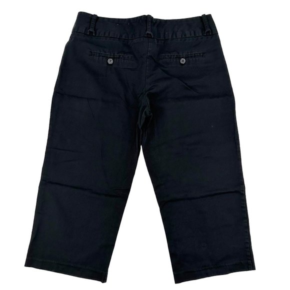 Maurices Womens Black Wide Leg Mid Rise Lightweight Capri Pants Size 7/8 - Picture 2 of 5